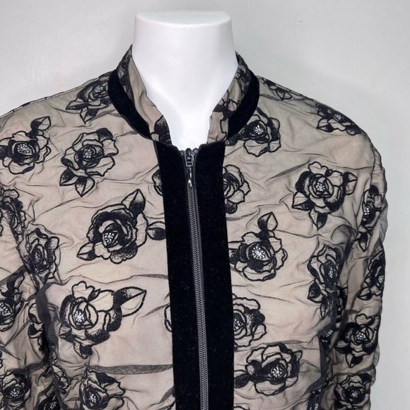 Joseph Ribkoff Rosette Zip Up Lightweight Jacket, Size 10 - Picture 3 of 13